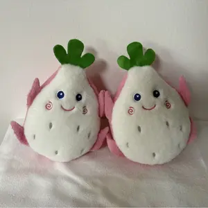 Cute Dragon Fruit Plush Toy, Kawaii Pitaya Stuffed Animal, Fluffy Food Plush Doll
