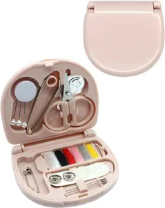 Mini Sewing Kit,Small Travel Size Emergency Pocket Sewing Kit with Buttons,Threads,Scissors,Needles Portable DIY Supplies Needle and Thread Set for Beginner Little Plastic Box