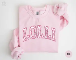 Floral Lolli Grandma Sweatshirt, Toile De Jouy Lolli Crewneck, Lolli Sweater, Mothers Day Gift for Grandma