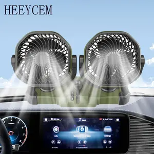Dual head cooling car fan, USB power supply, manual shift wind power, independent shaking, multi-directional air supply, suitable for various car models, truck car fans, camping fans
