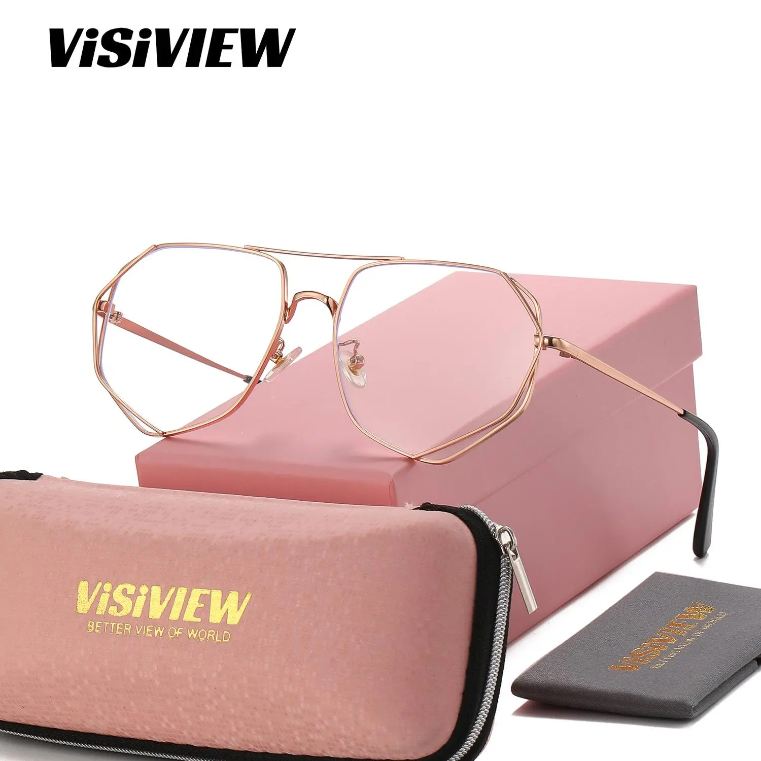 VISIVIEW Unisex Sporty Full Frame Plano Glasses Golfing Frog Frame Anti-Blue Light Plano Glasses