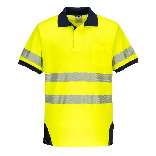 Portwest PW3 Hi-Vis Polo Shirt S/S Breathable 2 Tone Reflective Work Safety T182
