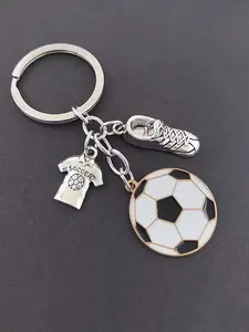 Zinc Alloy Football Key Chain - 1pc Fashion Sports Fan's Soccer Themed Keychain or Backpack Pendant - Keychain For Bags - Ideal Gift for Football Lovers
