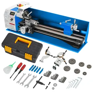 GARVEE Metal Lathe, 9''x 24'' Mini Metal Lathe 0-2500 RPM Variable Speed, 1100W Benchtop Lathe with 5 Inches 3-jaw Chuck, Precision Lathe Machine with Metal Gears and Tool Box for Metal Turning