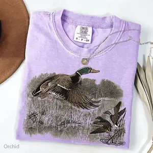 [Comfort Colors] Vintage Mallard Duck Tee Shirt Retro Hunting Season – Unisex Cotton Apparel National Hunting Day