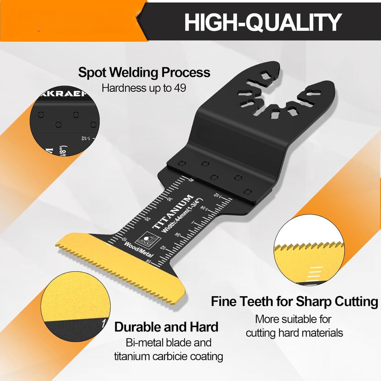 18 Pcs High Carbon Steel Universal Oscillating Saw Blades for Wood, Metal, Plastic & Nails Cutting - Fast Release High Carbon Steel Saw Blades Set