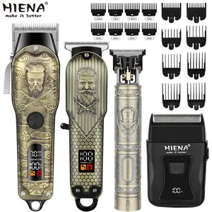 Vintage Beard Styling Gift Set｜Rechargeable Trimmer with Retro Design Comb, Full Kit for Home & Salon. A Collector‘s Choice Gift for Dad, Cordless Beard Trimmer, Rechargeable Clippers