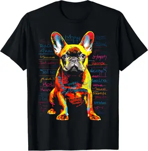 100%cotton French Bulldog Dog Animal Pet Art Graphic French Bulldog T-Shirt Menswear Top