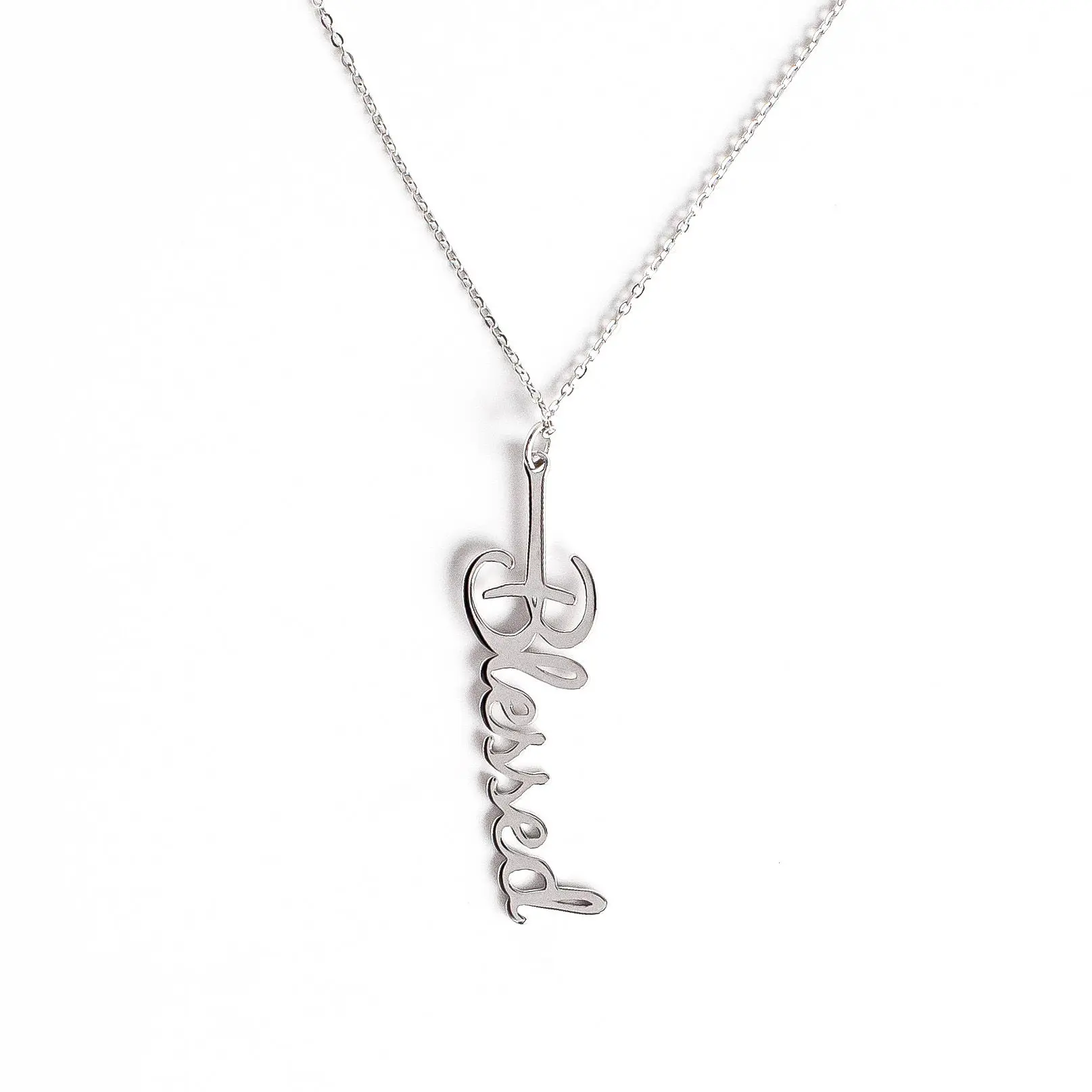 Always Blessed Custom Blessed Cross Necklace | Sterling Silver Necklace for Women | Christian Gifts for Women | Jewelry for Women | Gifts for Mom, Friend, Sister, Grandmother | Blessed | One Size Fits All