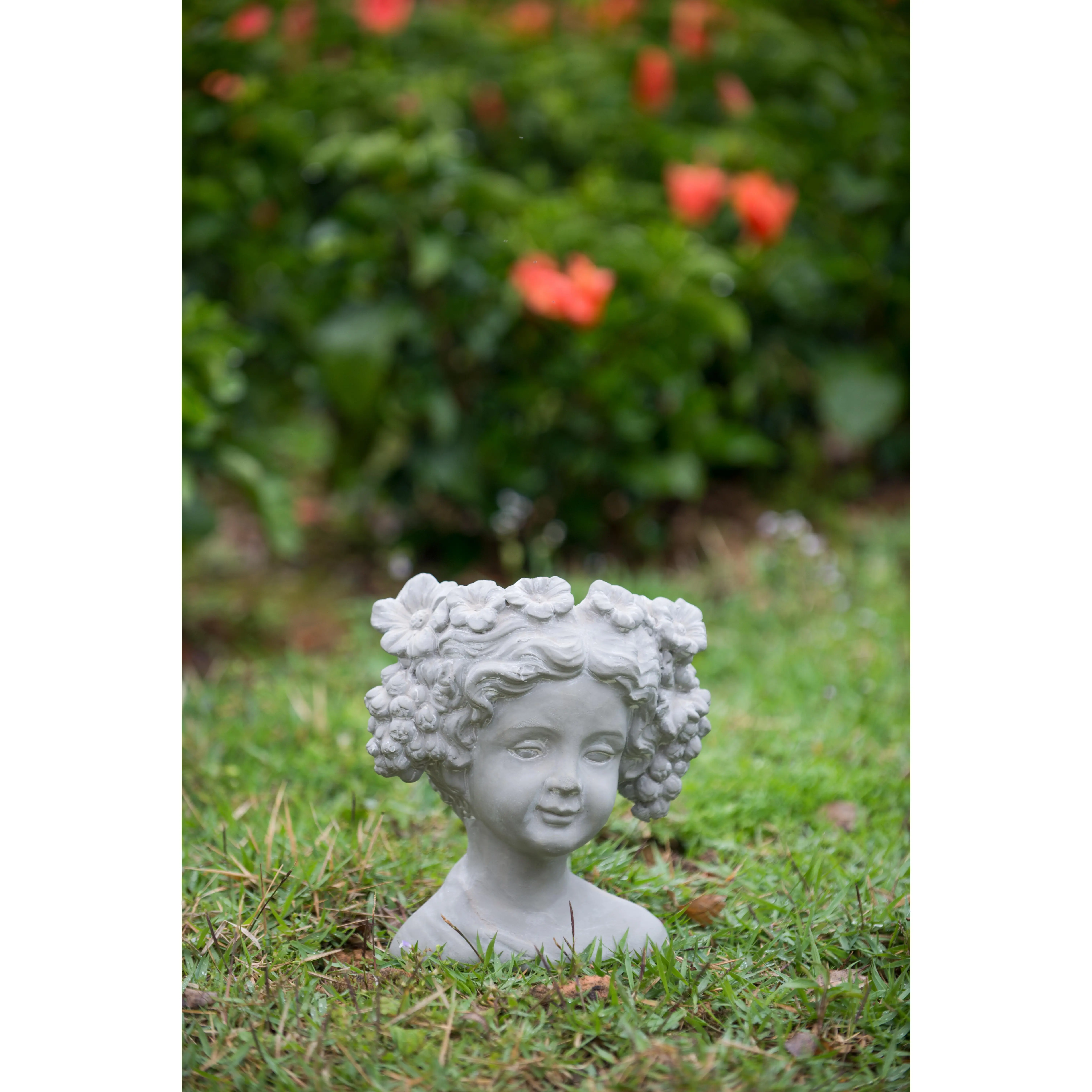 YYDS Cement Bust Wall Planter - Indoor Outdoor Home Garden Decor, 8" x 4" x 9"