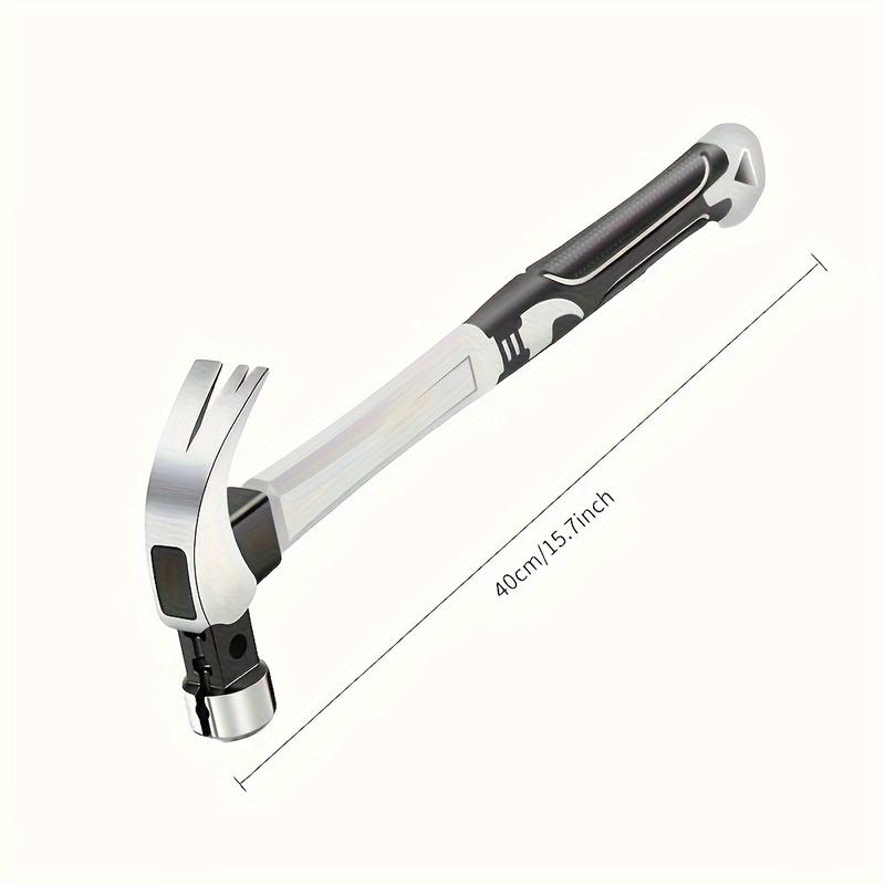 2-in-1 High Carbon Steel Claw Hammer with Nail Puller - Double Groove Design, Round Head Safety - Ideal for Home, Industrial, and Emergency Use, Portable for Carpentry and Camping