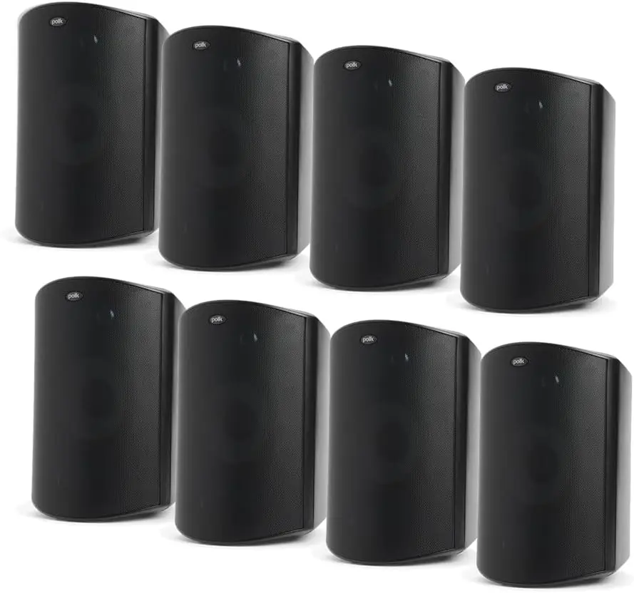 Polk Audio Atrium 8 All Weather Outdoor Loudspeakers - 8 Pack (Black)