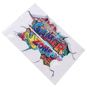 3D Game Wall Decals,Gaming Wall Stickers for Boys Room Video Gaming Wallpaper for Kids Playroom Decor