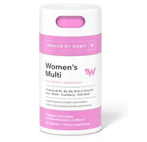 Health by Habit Womens Multi Supplement (60 Capsules) - 23 Essential Vitamins and Minerals, Supports General Health & Wellness, Non-GMO, Sugar Free (1 Pack)