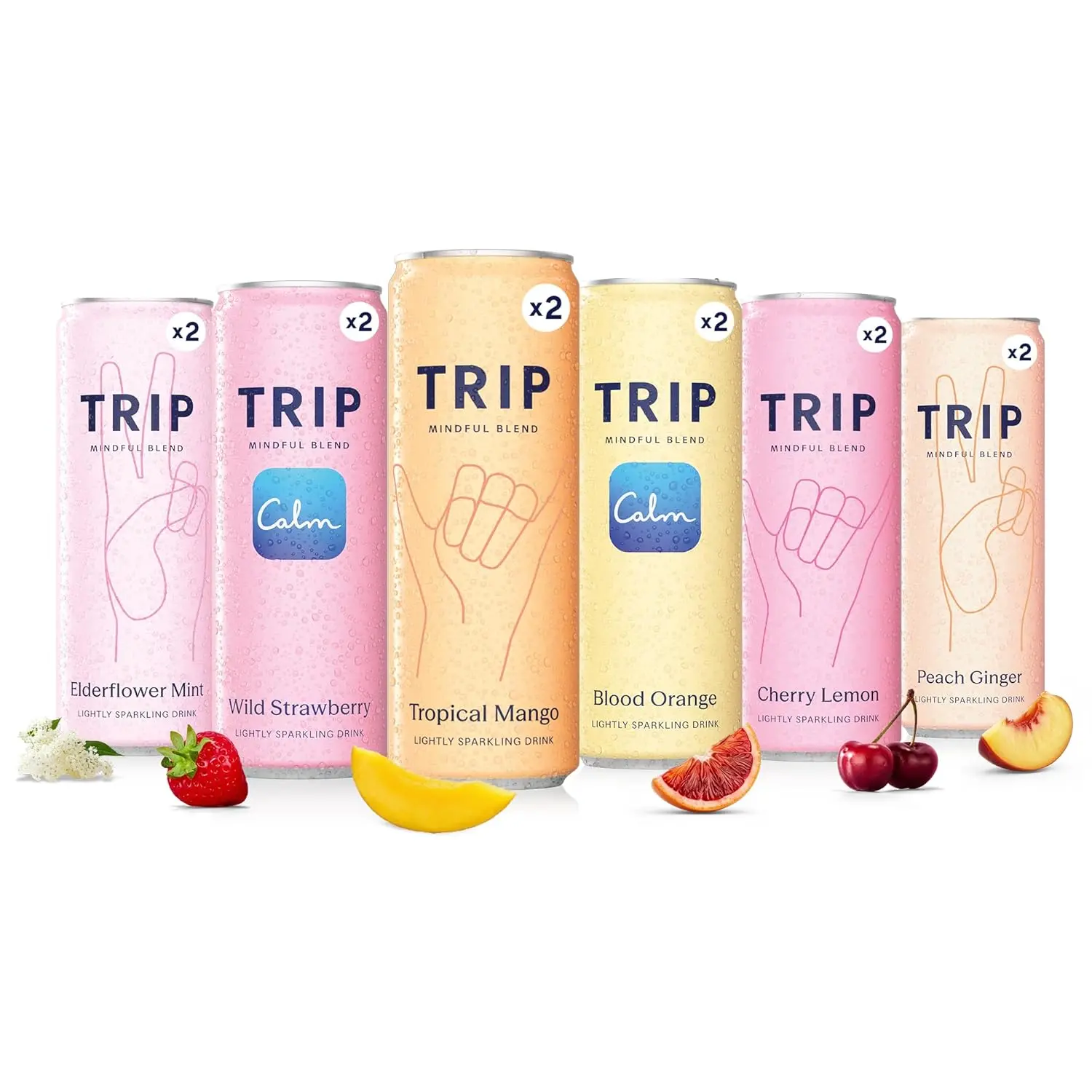 TRIP Sparkling Adaptogen Seltzer Variety Pack, Non-Alcoholic, Magnesium, Ashwagandha, Lion’s Mane, L-Theanine, Zero Sugar, Vegan, 12oz 12pk
