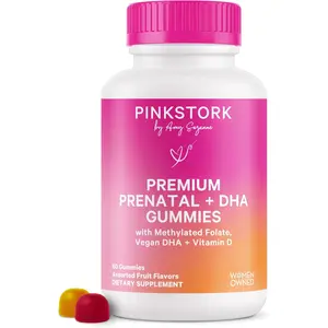Premium Prenatal Gummy Vitamins with DHA, Folate, and Vitamin D - Multivitamin and Nutrient Blend for Neural Tube and Fetal Brain Development - Pregnancy Must Haves - 60 Vegan Gummies