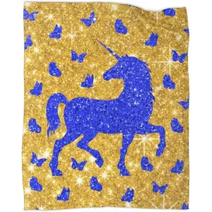 Ultra-Soft 350 GSM Microfiber Throw Blanket - Fuzzy Fleece, Cute Unicorn Print, 50"x40" for Couch/Bed, Ideal Gift for Adults