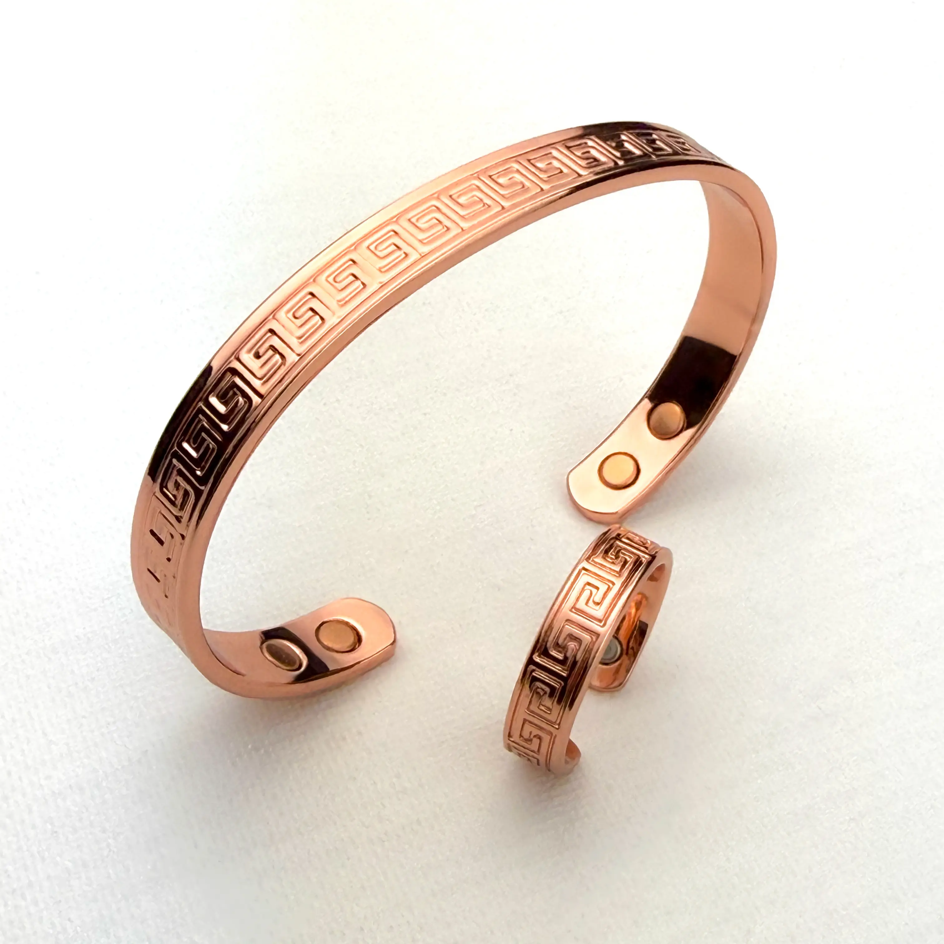 Pure Copper Bracelet for Men and Women, Classic Handmade Magnetic Cuff, Adjustable Band for Anniversary or Birthday Gift