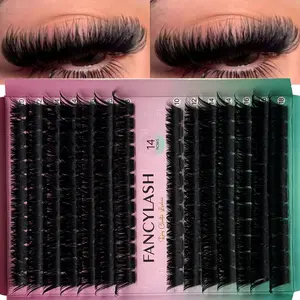 168PCS Eyelash Extension Clusters Mega 200D+300D Thick & Volume Soft DIY Individual Cluster Lashes Super Dense Look Reusable Lash Extensions Mixed 10-18mm Length Suitable For Home Or Outdoor Daily Life, Wedding, Date, Party, Travel...
