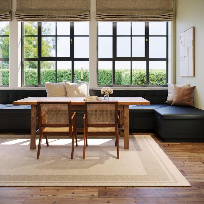 Nate Berkus Canon Bordered Wool Cozy Area Rug