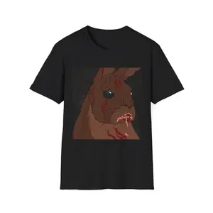 Horror Bunny Graphic T‑Shirt — Bloody Rabbit Illustration Tee