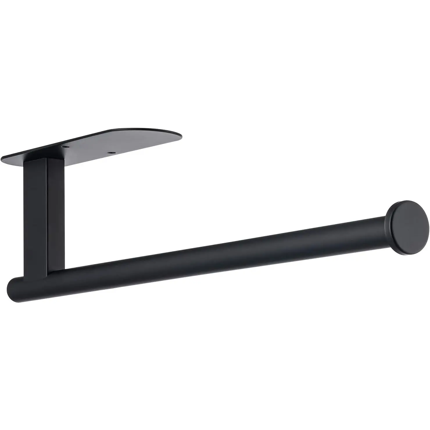 Paper Towel Holder, Upgrade SUS304 Stainless Steel Paper Towel Holder Under Cabinet, Bend-Resistant, Self-Adhesive or Drill mounting (Black)