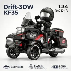 1:43 3WD RC Drift Vehicle | Type-C Rechargeable Mini Toy Kit (Cones Included)RC Drift Motorcycle