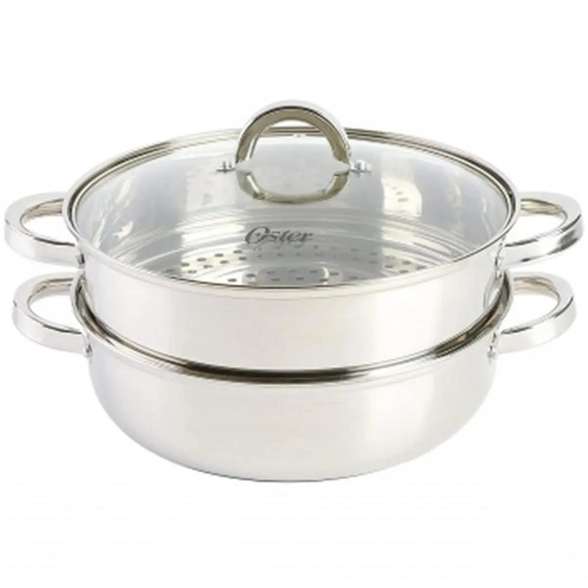 Oster 82926.03 11 in. Sangerfield Stainless Steel Everyday Pan with Steamer & Lid - 3 Piece