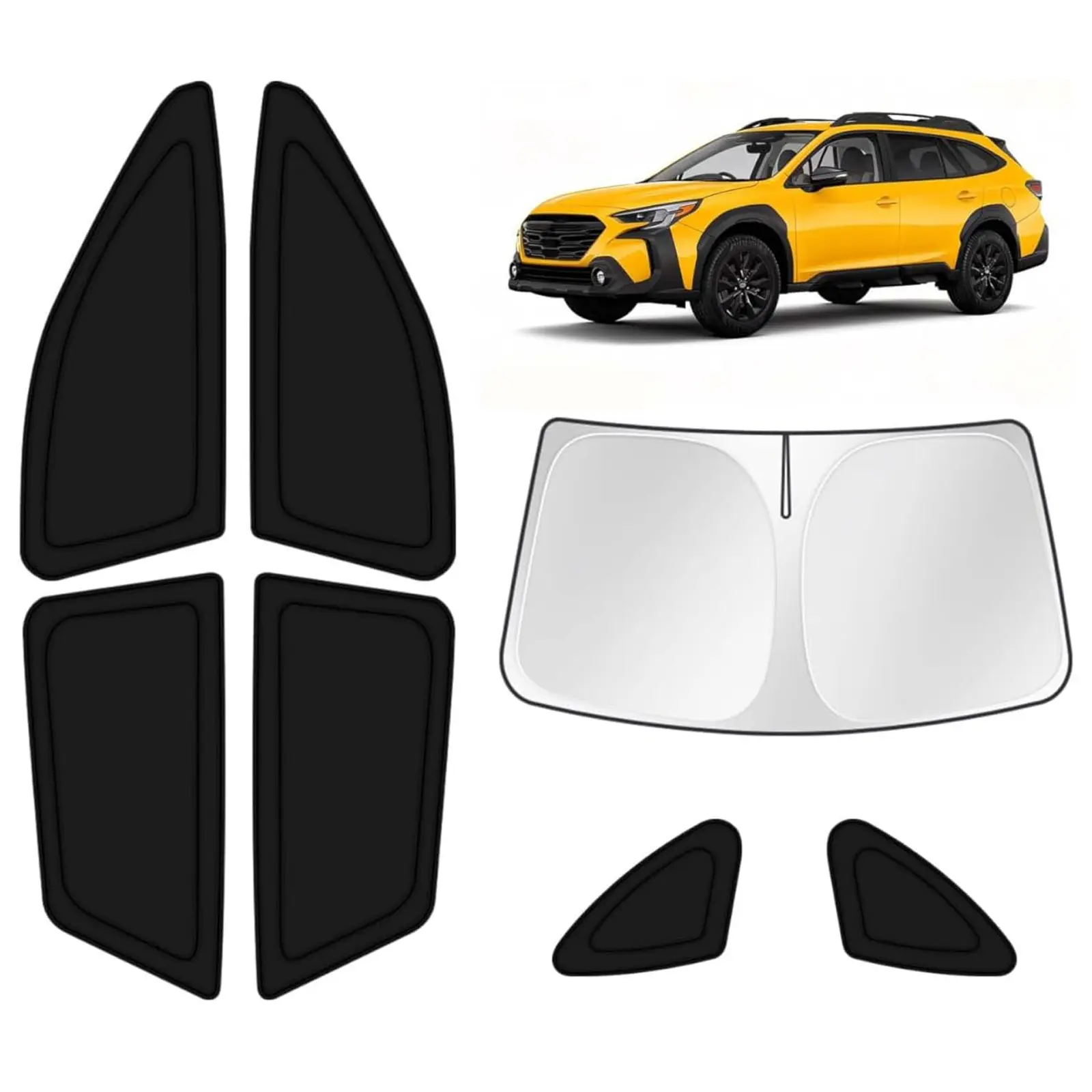 Canvcle 7PCS Full Set Car Sunshades for 2020-2025 Subaru Outback Accessories, Windscreen Sun Shade, UV-Shielding Side Rear Window Covers, Privacy Protection for Camping, Blackout Design, Uv-Shielding Side Window, Windscreen Side Window