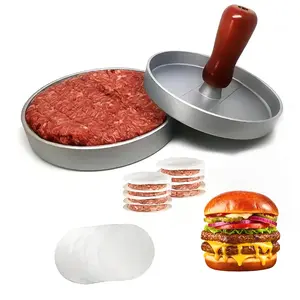Stainless Steel Burger Press | Non-Stick Patty Maker with Ergonomic Handle | Easy Homemade Burgers for BBQ & Kitchen | Burger Mold for Home & Camping Use