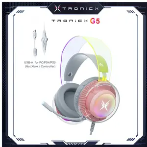 [New Upgrade] TAGRY TRONICX G5 Wired Gaming Headset with 50mm Driver, ENC Microphone, USB Headset with 7.1 Surround Sound, Control Box for PS5/Switch in Dock Mode (Not Compatible with Xbox or Controller)