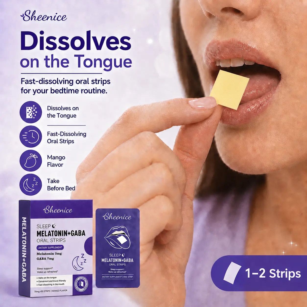Rapid Dissolve Sleep Strips (30ct) - Sugar-Free Sleep Supplement with Melatonin, L-Theanine, Tart Cherry & Saffron, 5X Faster Than Gummies, Precise Dose Delivery, No Grogginess