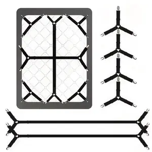 6pcs Secure and Fitted Sheet Straps for Full Size Bed Adjustable Sheet Clips Elastic Fasteners Holders for Corners Enhance Your Sleeping Experience