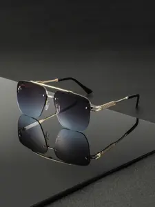 Men's Metal Square Half Frame Glasses, Stylish Eyewear for Daily Wear, Durable Material, Trendy Design, Perfect Fit for Men