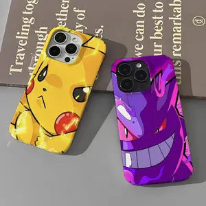 Bonito dos desenhos animados pikachus caso de telefone para iphone 16 15 14 13 12 11 pro max xs xr xsmax 6 7 8 plus brilhante hd duro pc capa