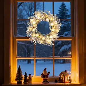 Here’s a more concise and keyword-focused version of your title (90 characters):   **"24-Inch Battery Christmas Wreath with 50 LED Lights, Shatterproof Outdoor Decor"**   Key elements preserved:   - **Size (24-Inch)**   - **Power source (Battery)**