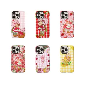 Cute Strawberry Shortcake Hot Cartoon Painting INS Multiple Phone Cases Y1024 | Phone Case Compatible with iPhone 17 16 15 14 13 12 11 pro pro max & Samsung S25 S24 S23 S22 S21 Durable Protection Dual Layer Design Glossy