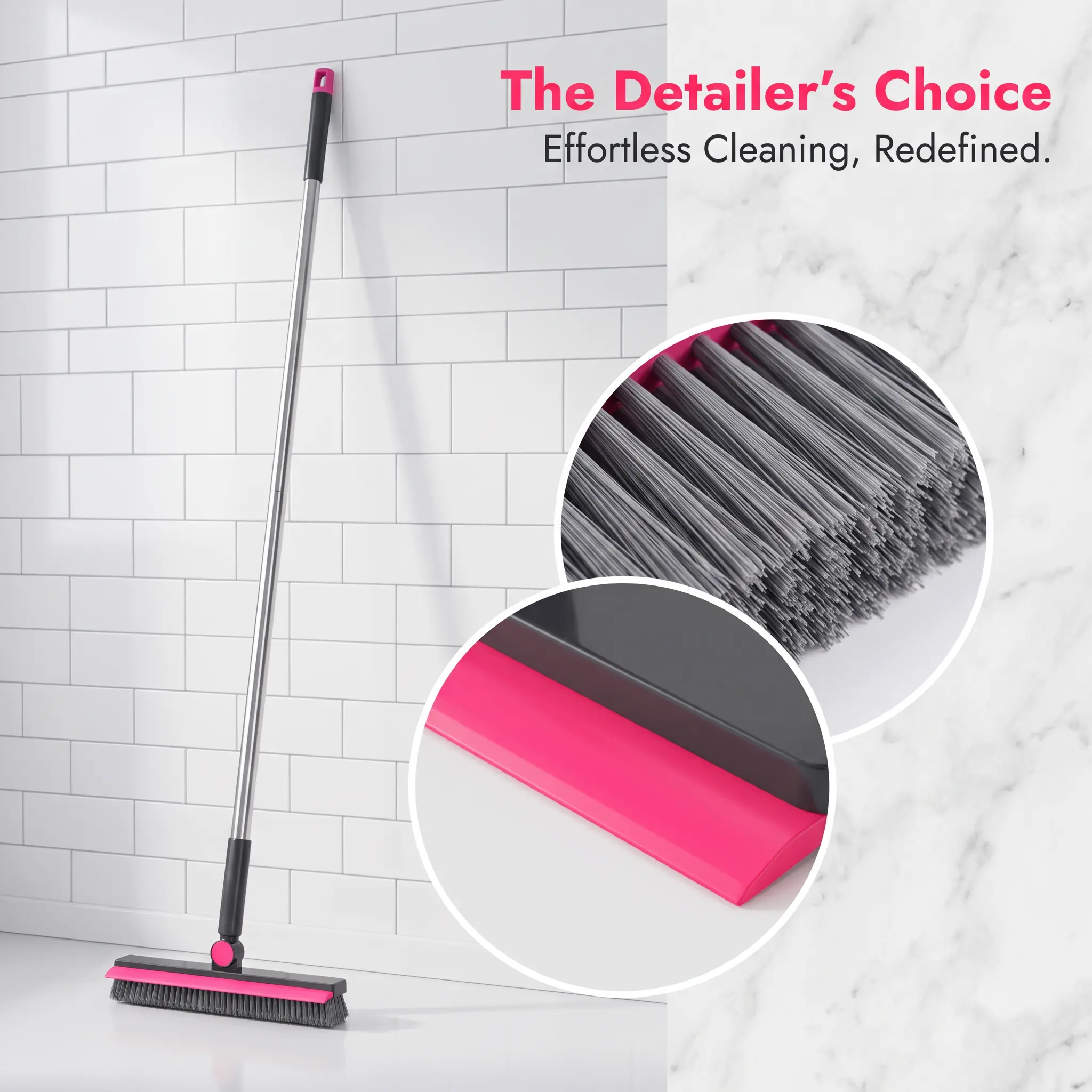 【SummerWins】Multi Function Tile Scrub Brush, Rotatable Head Floor Cleaner for Bathroom Kitchen Grout Lines
