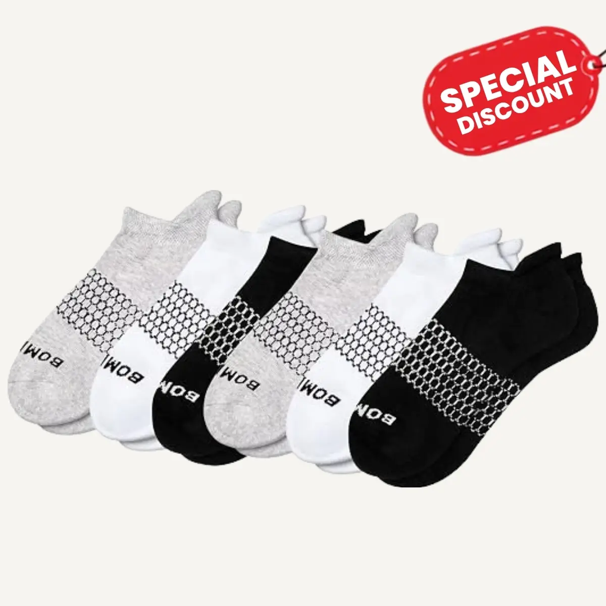 2/3/5 Pairs Bombas Ankle Socks for Women & Men l Honeycomb Arch Support, Seamless Toe Cotton Blend Socks, Soft Blister Tab, Breathable Comfortable Fit
