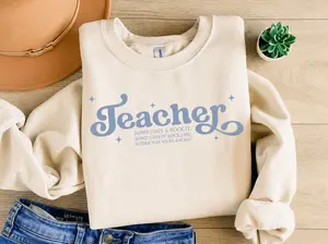 Teacher Sweatshirt, Retro Teacher Shirt, Funny Teacher Shirt, Cute Teacher Gift, Teacher Sweater, New Teacher Gift