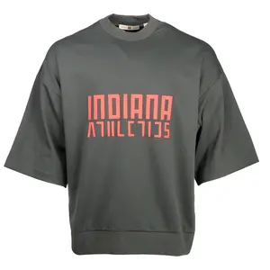 adidas Mens Fear Of God Athletics Ncaa Indiana Hoosiers Crew Neck Short Sleeve Casual Tops Casual - Grey