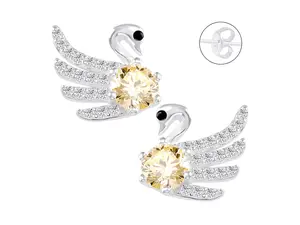 Broquel Sisne Zirconia Citrino al Centro