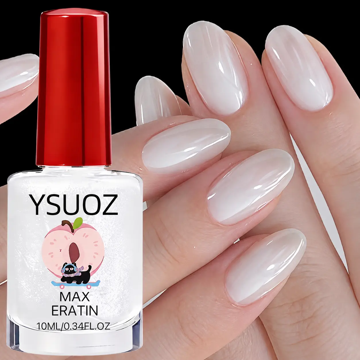 Pearl White Nail Polish - Quick-Drying, Alcohol-Free Formula with Natural Long-Lasting Sheen, Suitable for Daily Wear and Special Occasions