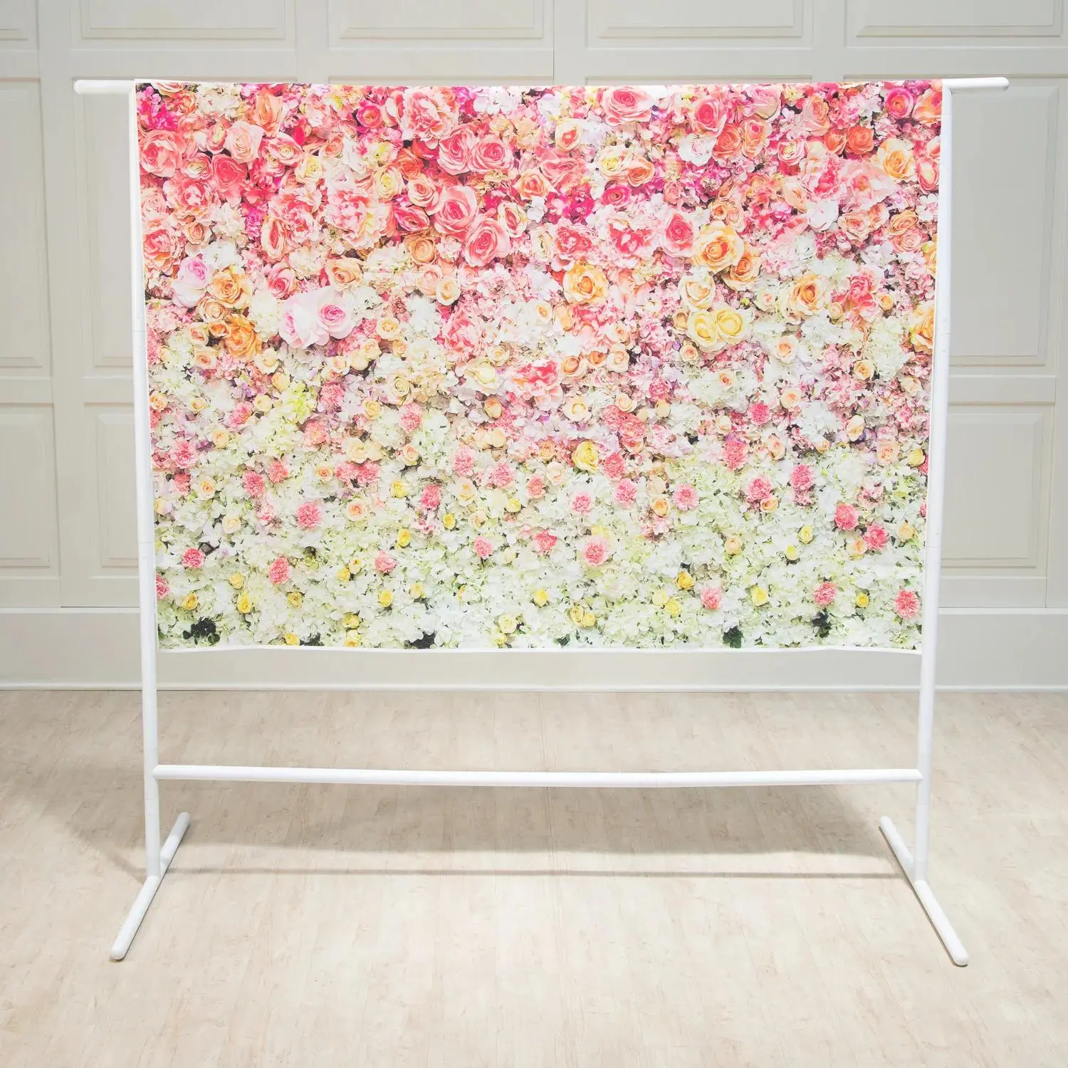 Pink Floral Wedding Backdrop Kit - 2-Pc Banner, Photo Backdrop Decoration, Party Background for Baby & Maternity Engagement Events