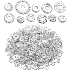 BronaGrand 100 Gram(About 170-300pcs) Spacer Beads Jewelry Bead Charm Spacers Alloy Spacer Beads for Jewelry Making DIY Bracelets Necklace and Crafting,Silver