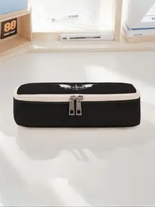 Skull Pattern Large Capacity Pencil Case, Durable Multi-Functional Storage Bag, Portable Zipper Organizer for School Office Supplies