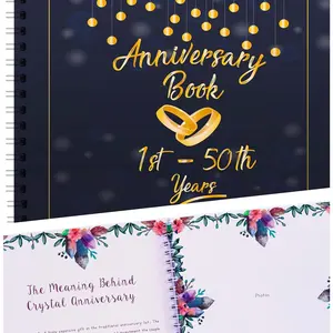 Wedding  for Couple, Memory Book | A Hardcover Journal to Document Anniversaries From the 1st to the 50th Year | Present For Him/Her | Personalized surprise for Husband & Wife