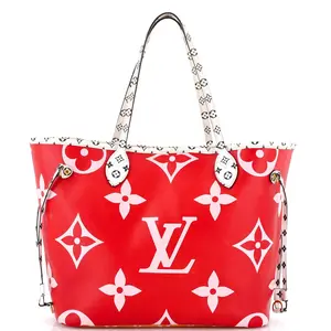 Pre-owned Louis Vuitton Canvas Coated Tote Bags REBAG Neverfull NM Tote Limited Edition Colored Monogram Giant MM by Rebag