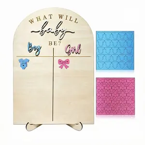 Wooden Gender Reveal Voting Board with Stand Decor, Guessing Game, Party Idea, Baby Shower Decoration, Fun Event Accessory, Party Decoration Supplies