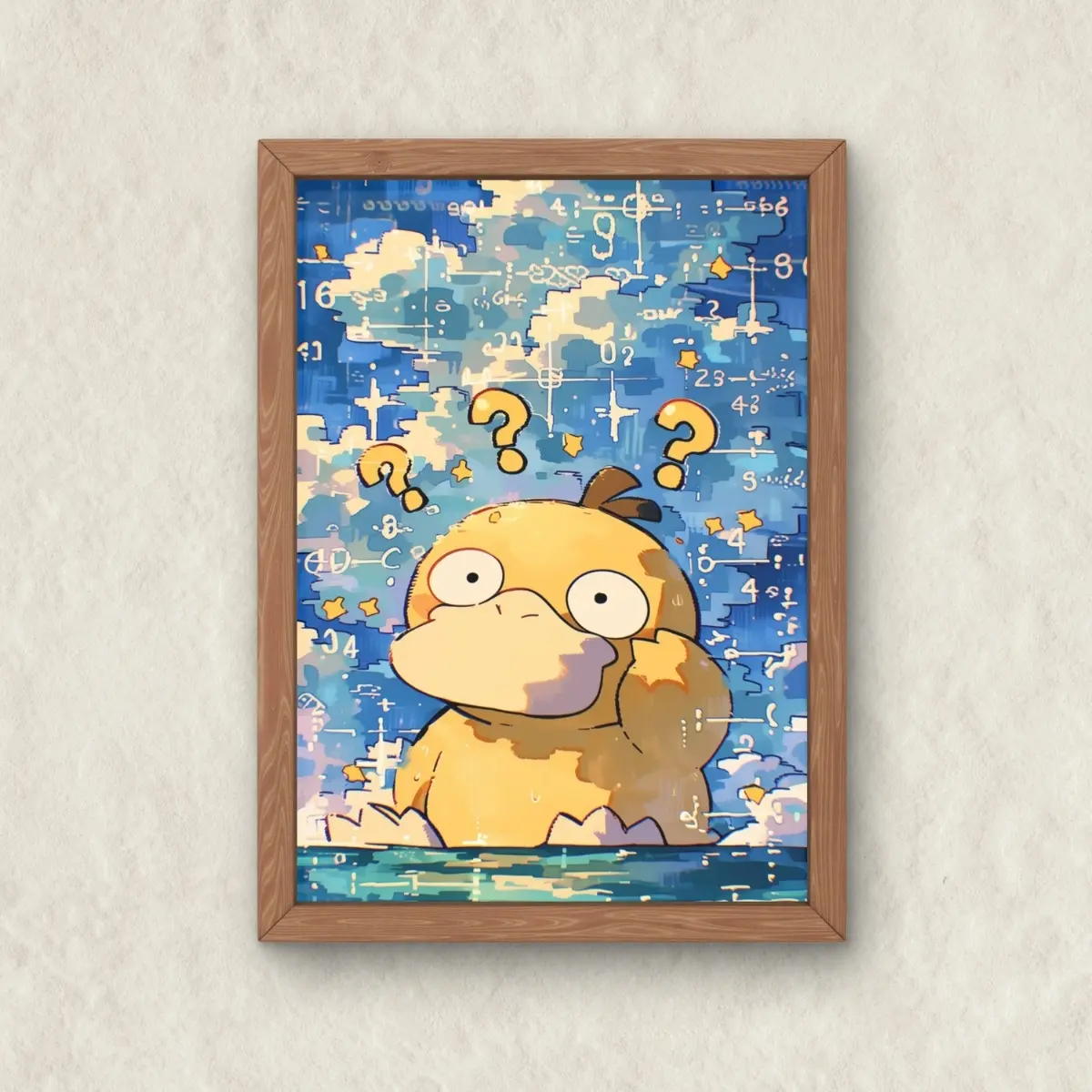 Psyduck Poke Poster,  Wall Art Japanese Style Anime, Unframed Wall Art, Home Decor